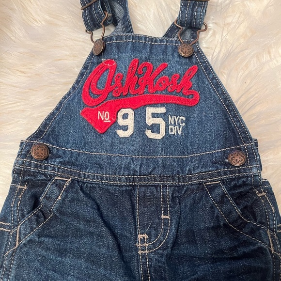 OshKosh B'gosh Kids Denim Overalls - Blue 6 mths - Picture 2 of 6